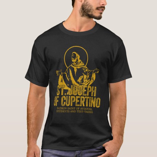 Katholicisme Gouden Sint Jozef van Cupertino Chris T-shirt (Voorkant)