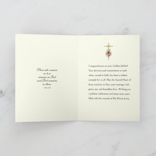 Katholiek 50e Huwelijk Jubileum Jubileum Kaart (Binnen)