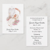 Katholiek Baby Meisje Doopherdenking Heilige Kaart (Voorkant / Achterkant)