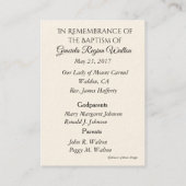 Katholiek Baby Meisje Doopherdenking Heilige Kaart Visitekaartje (Achterkant)