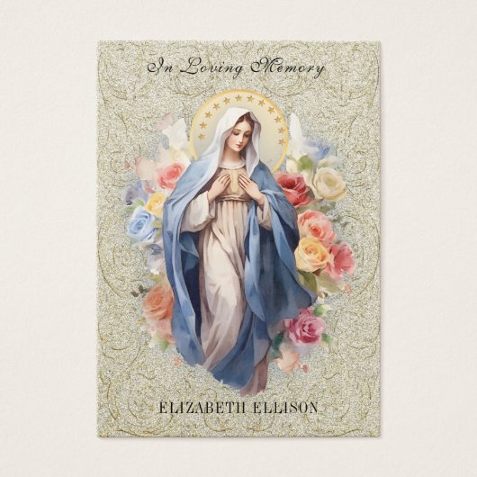 Katholiek begrafenisgebed Maagd Maria Heilig Visitekaartje (Voorkant)