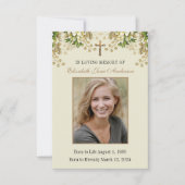 Katholiek begrafenismonument Bloemengebed Kaart (Voorkant)