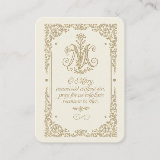 Katholiek begrafenismonument Gouden Bloemengebed Visitekaartje (Voorkant)