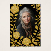 Katholiek begrafenismonument | Gouden Rozen Visitekaartje (Voorkant)