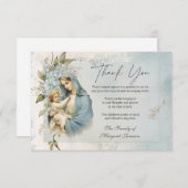 Katholiek begrafenismonument Jezus Maagd Maria Bedankkaart (Voorkant / Achterkant)