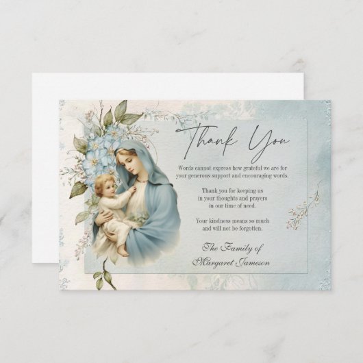 Katholiek begrafenismonument Jezus Maagd Maria Kaart (Voorkant / Achterkant)