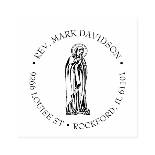 Katholiek Bidden Gezegende Maagd Maria Religieus Rubberstempel (Afrduk)