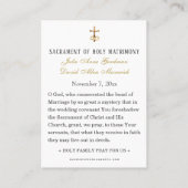 Katholiek Blauw Bloemen Monstrans Huwelijk Heilige Visitekaartje (Achterkant)