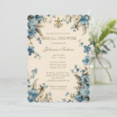 Katholiek Blauw Bloemen Vrijgezellenfeest Marian C Kaart (Staand voorkant)