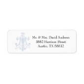 Katholiek Blauw Marian Cross Gezegende Moeder Etiket (Voorkant)