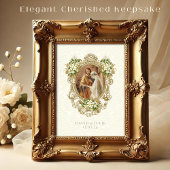 Katholiek Bloemen Goud Bruiloft Heilige Kaart