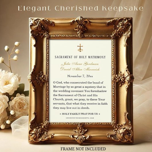 Katholiek Bloemen Goud Bruiloft Heilige Kaart