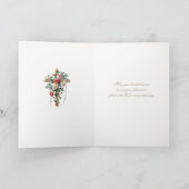  Katholiek Bruid Bloemenrozenkrans en Kruis Kaart (Binnen)