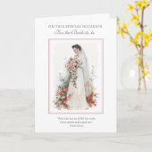 Katholiek Bruid Bloemenrozenkrans en Kruis Kaart (Gele Bloem)