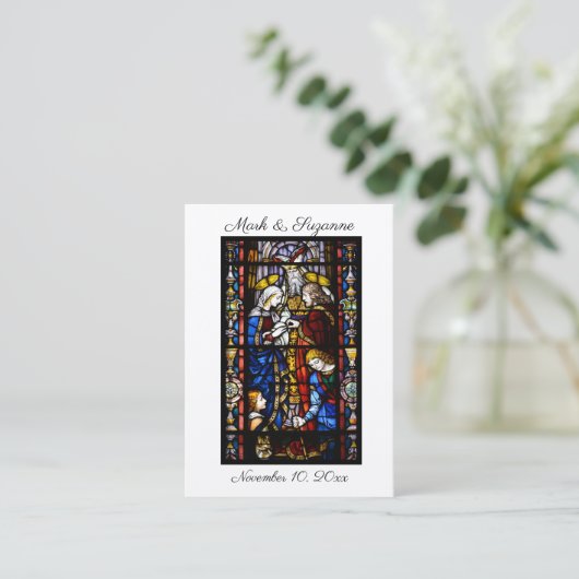 Katholiek Bruiloft Verloving Favor Holy Kaart Visitekaartje (Staand voorkant)