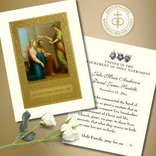 Katholiek bruiloftsgebed Betrothal Mary Joseph Visitekaartje
