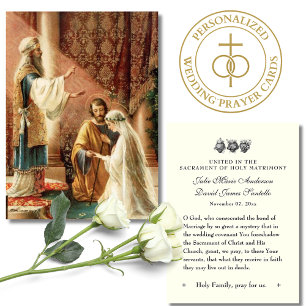 Katholiek bruiloftsgebed Betrothal Mary Joseph Visitekaartje