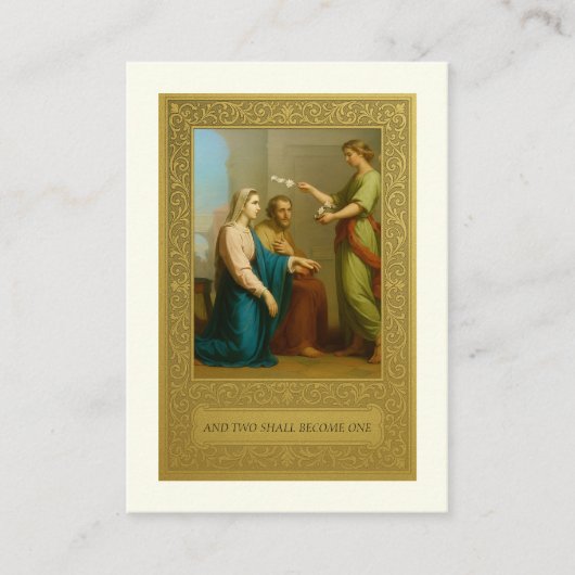 Katholiek bruiloftsgebed Betrothal Mary Joseph Visitekaartje