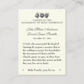 Katholiek bruiloftsgebed Betrothal Mary Joseph Visitekaartje (Achterkant)