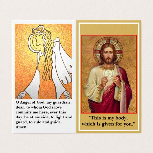 Katholiek Communiegebed Gevouwen Kaart (Buitenkant ongevouwen)