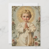 Katholiek Doopsel Bloemen Jezus Bidden Kaart (Achterkant)