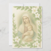 Katholiek Doopsel Gezegende Moeder en Kind Kaart (Achterkant)