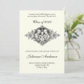 Katholiek Elegant Religieus Afstuderen Kaart (Staand voorkant)