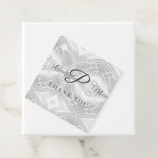 Katholiek Faux-Satijn Monogrammed Bedankjes Labels (In situ)