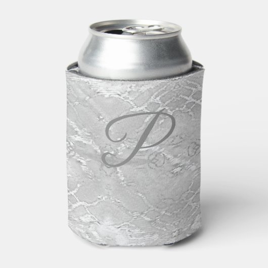 Katholiek Faux-Satijn Monogrammed Blikjeskoeler (Blikje Voorkant)