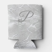 Katholiek Faux-Satijn Monogrammed Blikjeskoeler (Achterkant)