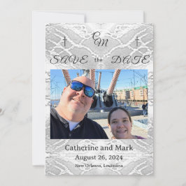 Katholiek Faux-Satijn Monogrammed Save the Date
