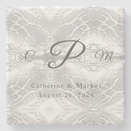 Katholiek Faux-Satijn Monogrammed Stenen Onderzetter