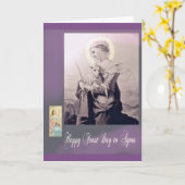 Katholiek Feest Dag Wenskaart Kaart (Gele Bloem)