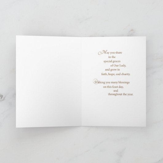 Katholiek Feest van Onze Dame van Onderstel Kaart (Binnen)