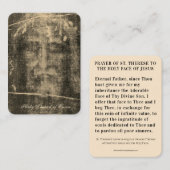 Katholiek Gebed Heilig Gezicht van Jezus Lijkwade Plaatskaartje (Voorkant / Achterkant)