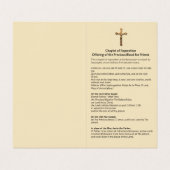 Katholiek gebed van de Reparation Priests Heilige  Visitekaartje (Binnenkant ongevouwen)