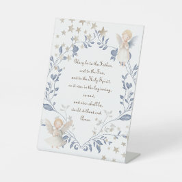 katholiek gebed van lof reclamebord met voetstuk