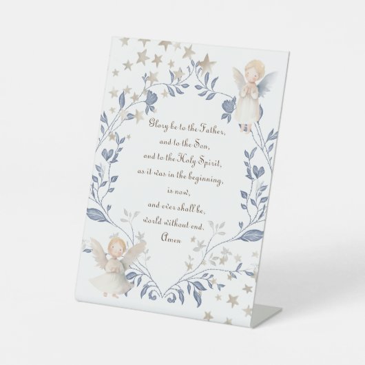 katholiek gebed van lof reclamebord met voetstuk (Voorkant)