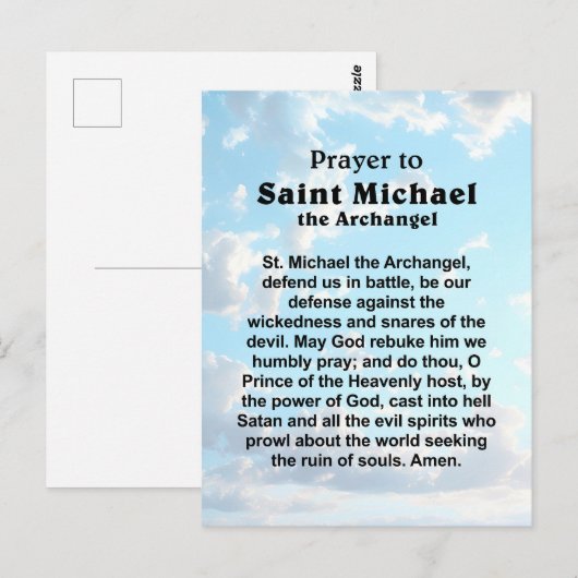 Katholiek Gebed voor Bescherming en Moed Briefkaart (Voorkant / Achterkant)