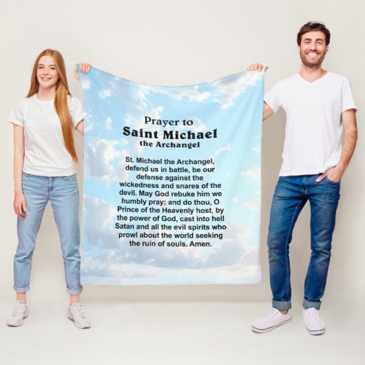 Katholiek Gebed voor Bescherming en Moed Fleece Deken (In situ)