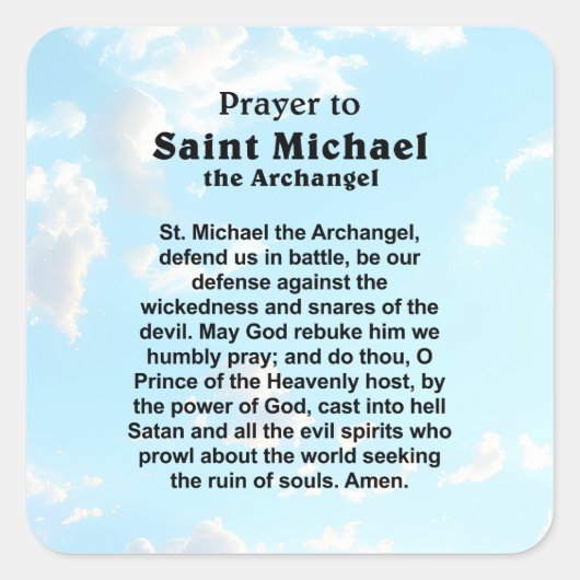 Katholiek Gebed voor Bescherming en Moed Vierkante Sticker (Voorkant)