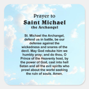 Katholiek Gebed voor Bescherming en Moed Vierkante Sticker