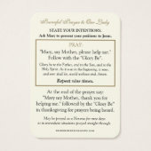 Katholiek gebed voor Jezus door Mary Visitekaartje (Achterkant)