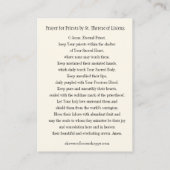 Katholiek gebed voor priesters door St. Therese Visitekaartje (Achterkant)