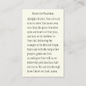 Katholiek gebed voor roepingen Heilige Kaart Visitekaartje (Achterkant)