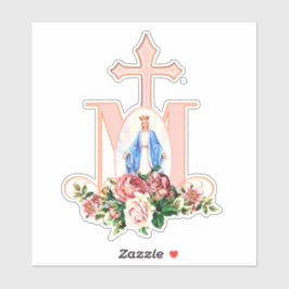Katholiek Gezegend Maagd Religieus Vinyl Contour Sticker