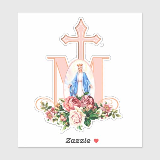 Katholiek Gezegend Maagd Religieus Vinyl Contour Sticker (Vel)