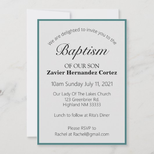 Katholiek Gezegend Moeder Doop Kaart (Voorkant)