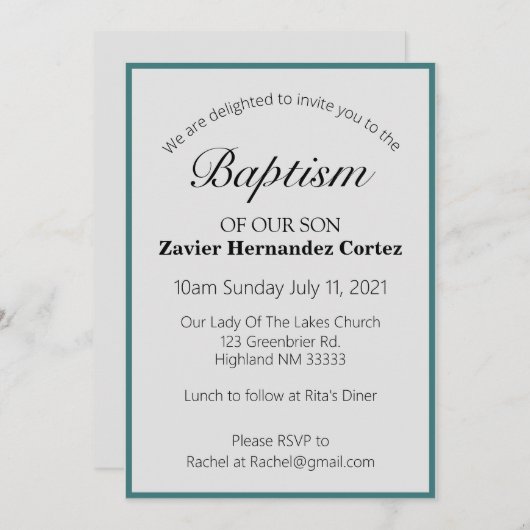 Katholiek Gezegend Moeder Doop Kaart (Voorkant / Achterkant)