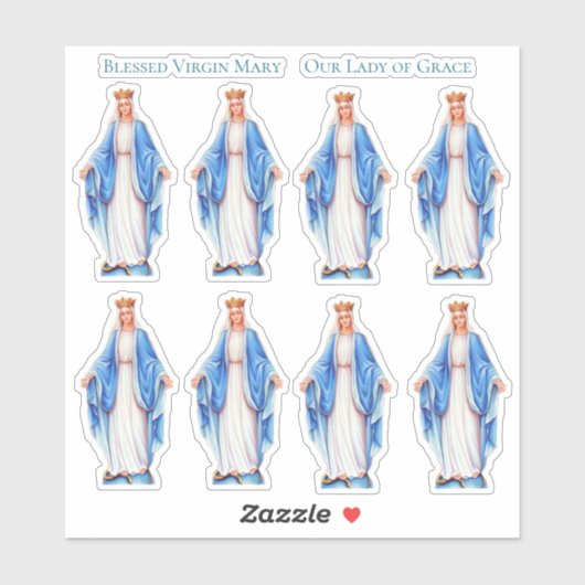 Katholiek Gezegende Maagd Heil Maria Vinyl Contour Sticker (Vel)